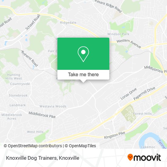 Knoxville Dog Trainers map