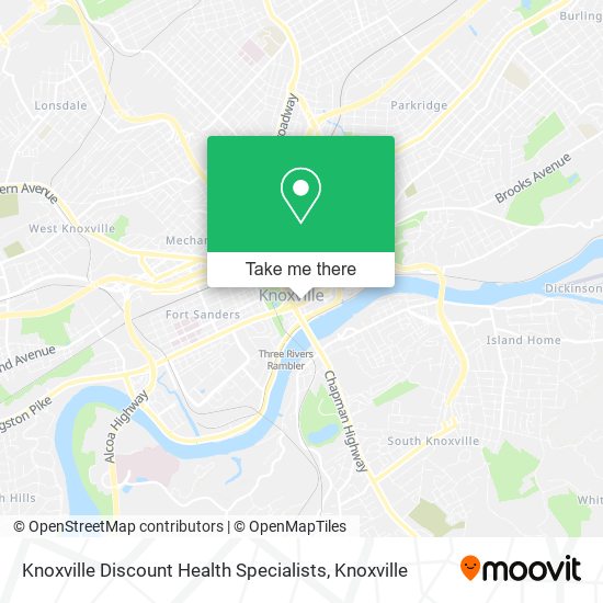 Mapa de Knoxville Discount Health Specialists