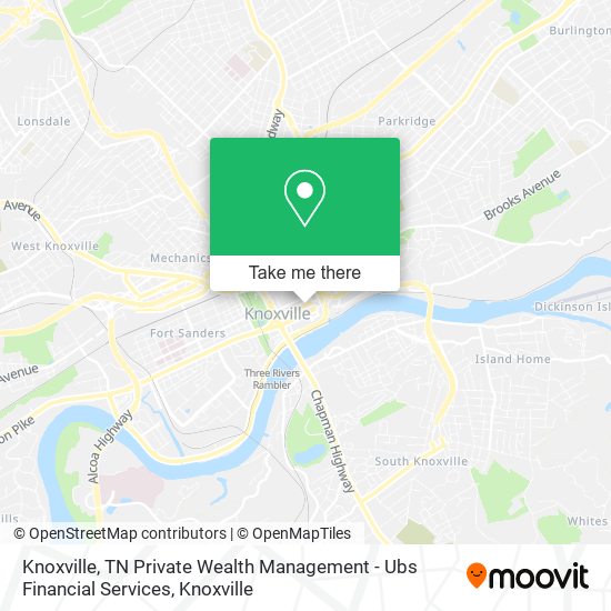Mapa de Knoxville, TN Private Wealth Management - Ubs Financial Services
