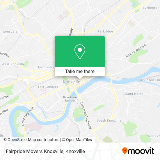 Mapa de Fairprice Movers Knoxville