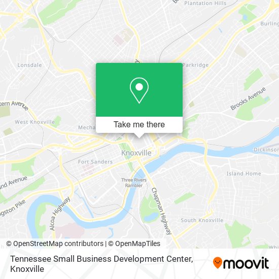 Tennessee Small Business Development Center map