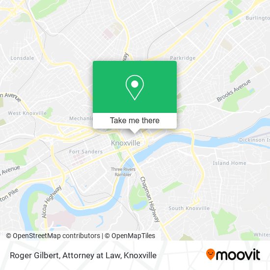 Roger Gilbert, Attorney at Law map