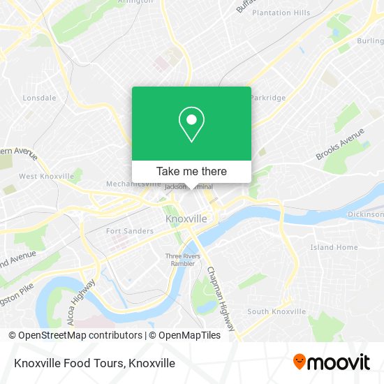 Knoxville Food Tours map