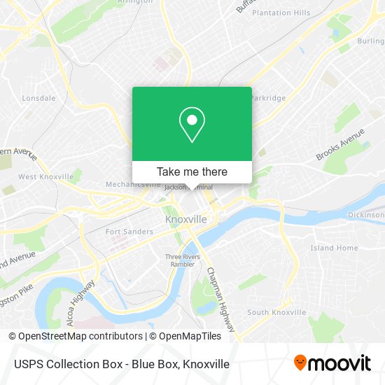 USPS Collection Box - Blue Box map