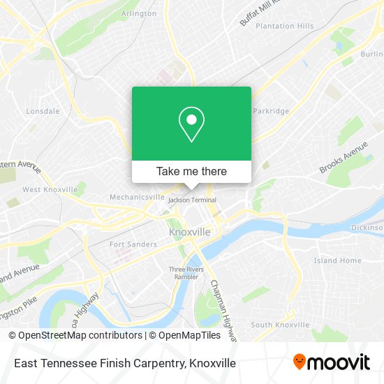 East Tennessee Finish Carpentry map