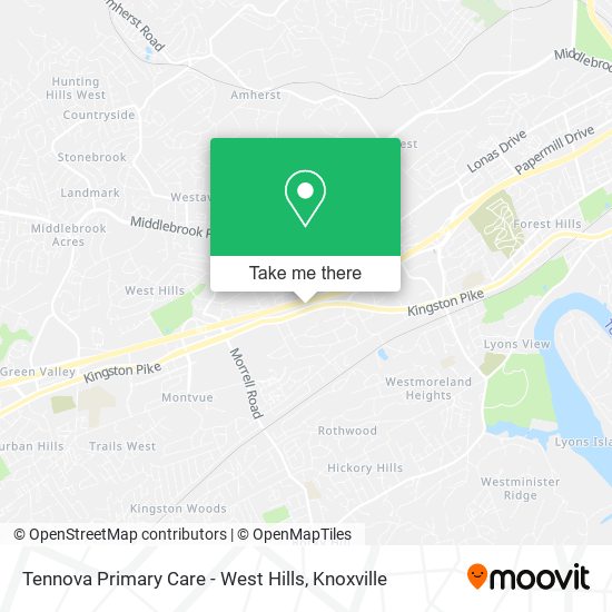 Mapa de Tennova Primary Care - West Hills