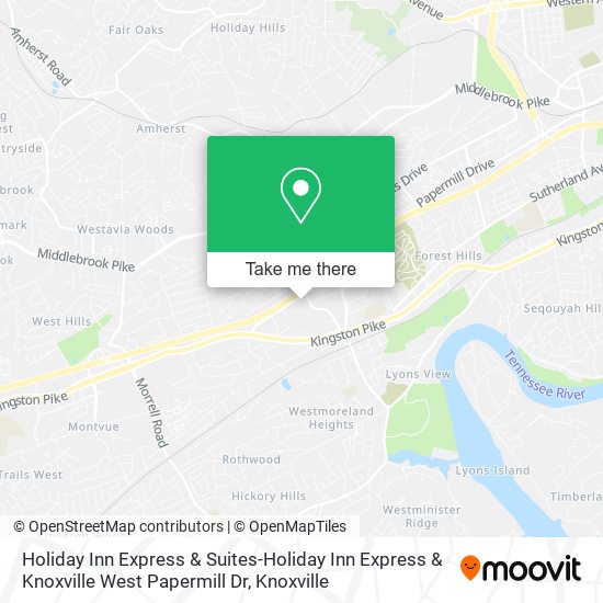 Mapa de Holiday Inn Express & Suites-Holiday Inn Express & Knoxville West Papermill Dr