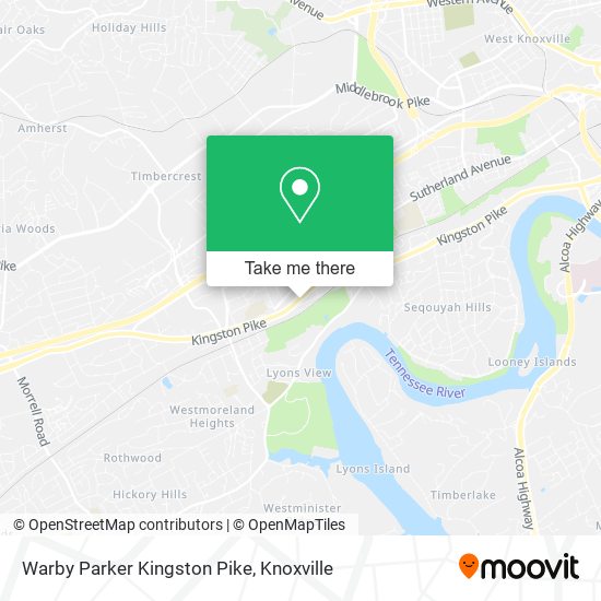 Mapa de Warby Parker Kingston Pike