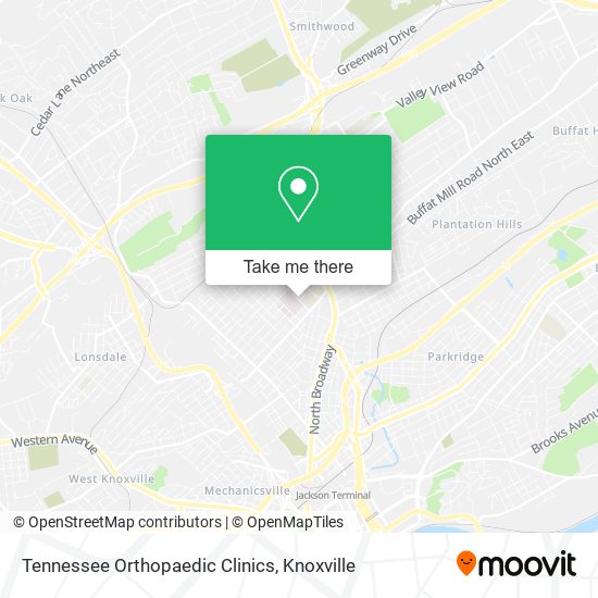 Tennessee Orthopaedic Clinics map