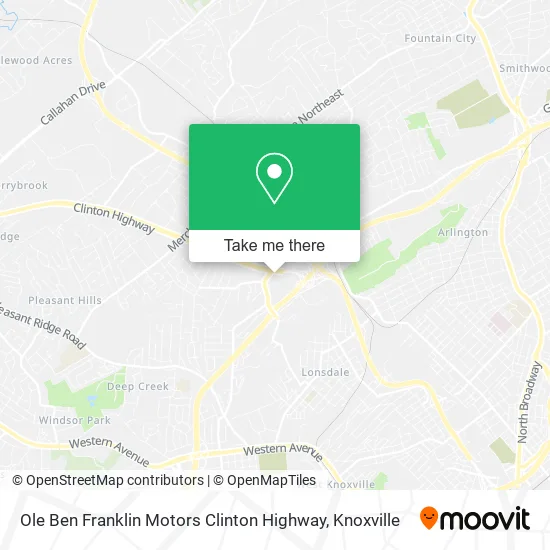 Ole Ben Franklin Motors Clinton Highway map