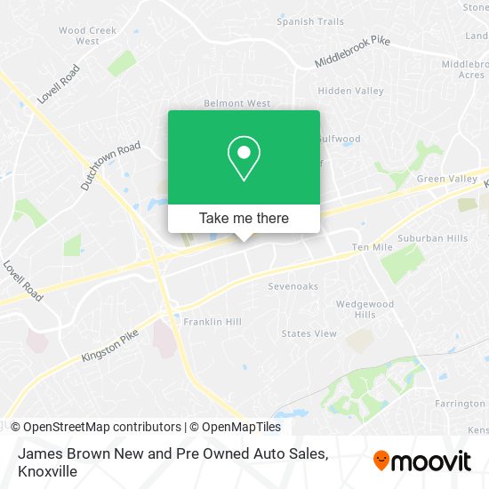 James Brown New and Pre Owned Auto Sales map