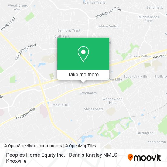 Peoples Home Equity Inc. - Dennis Knisley NMLS map