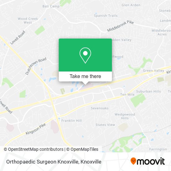 Orthopaedic Surgeon Knoxville map