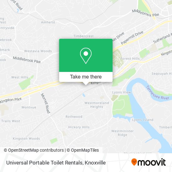 Universal Portable Toilet Rentals map