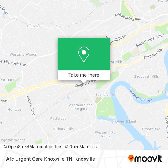 Afc Urgent Care Knoxville TN map