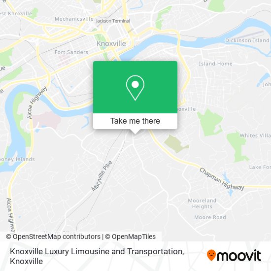 Knoxville Luxury Limousine and Transportation map