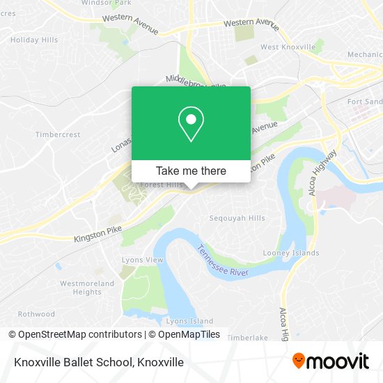 Knoxville Ballet School map