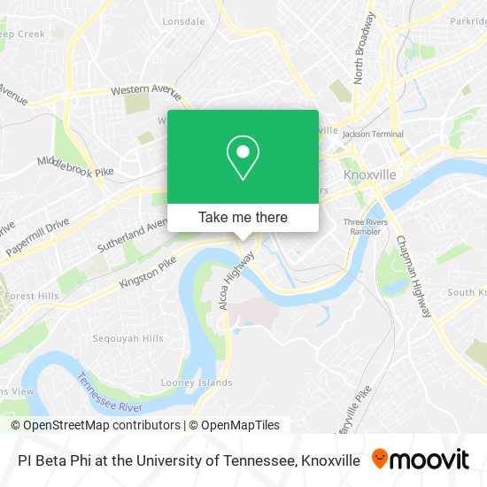 PI Beta Phi at the University of Tennessee map