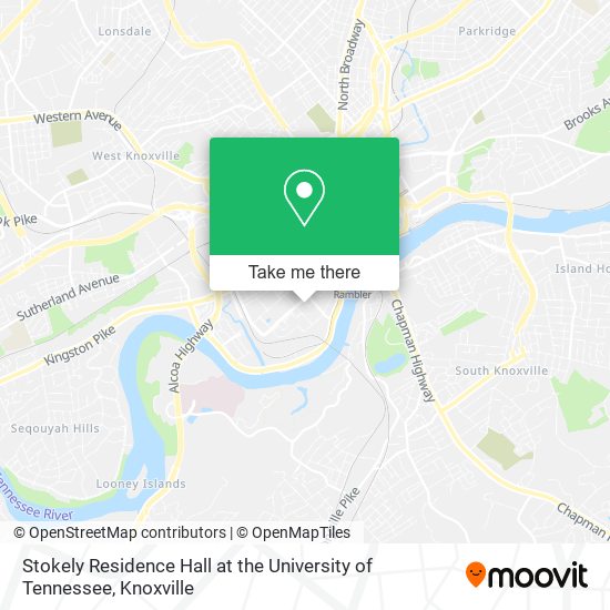 Mapa de Stokely Residence Hall at the University of Tennessee