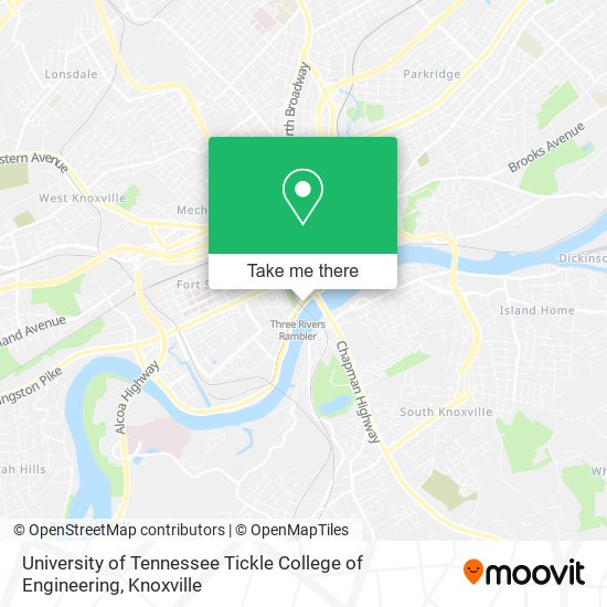 Mapa de University of Tennessee Tickle College of Engineering
