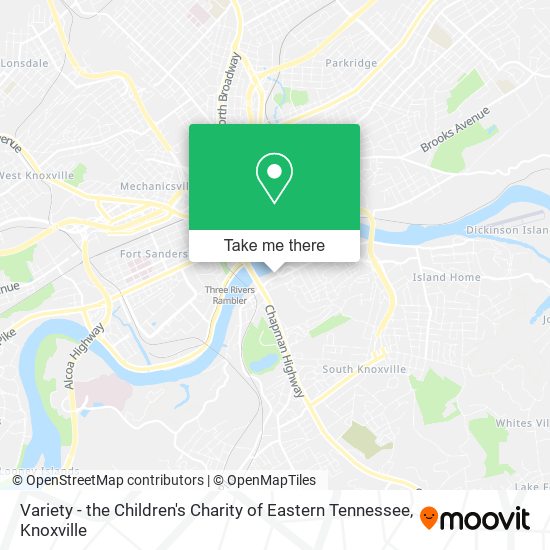 Variety - the Children's Charity of Eastern Tennessee map