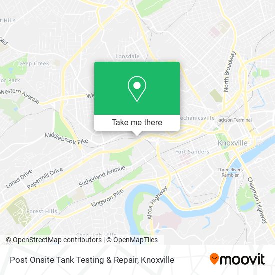 Post Onsite Tank Testing & Repair map