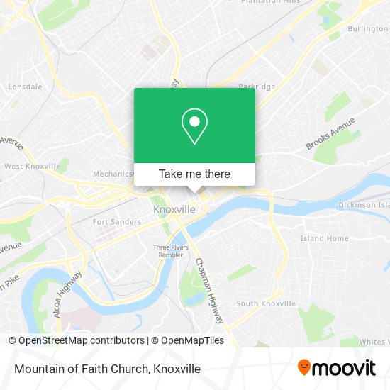 Mountain of Faith Church map