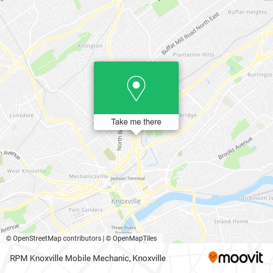 RPM Knoxville Mobile Mechanic map