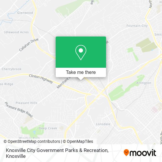 Mapa de Knoxville City Government Parks & Recreation