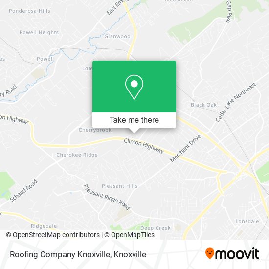 Roofing Company Knoxville map