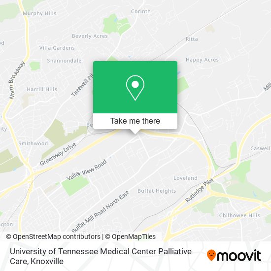 University of Tennessee Medical Center Palliative Care map