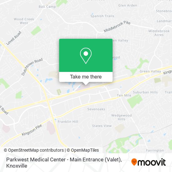 Parkwest Medical Center - Main Entrance (Valet) map