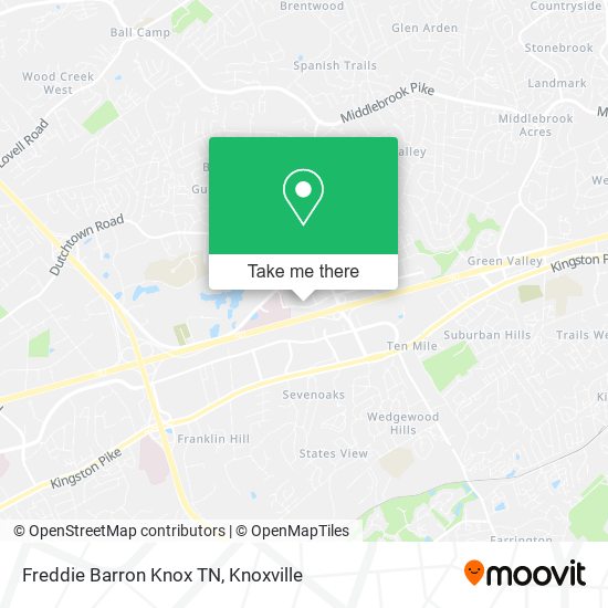 Freddie Barron Knox TN map