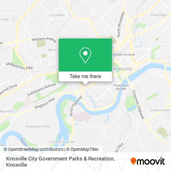 Mapa de Knoxville City Government Parks & Recreation