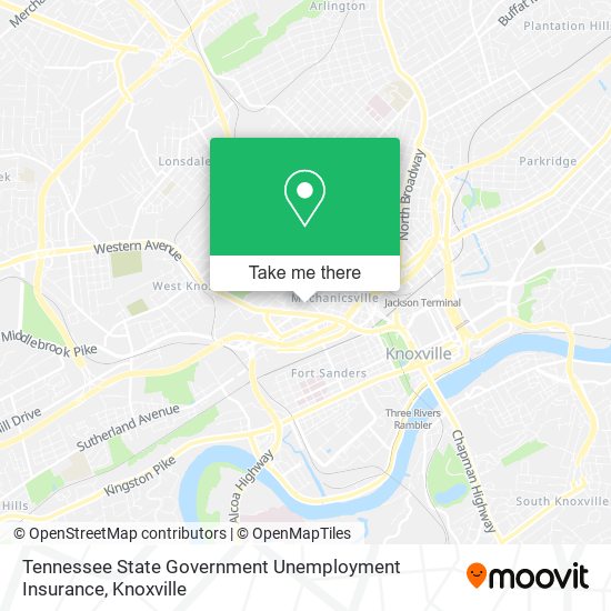 Mapa de Tennessee State Government Unemployment Insurance