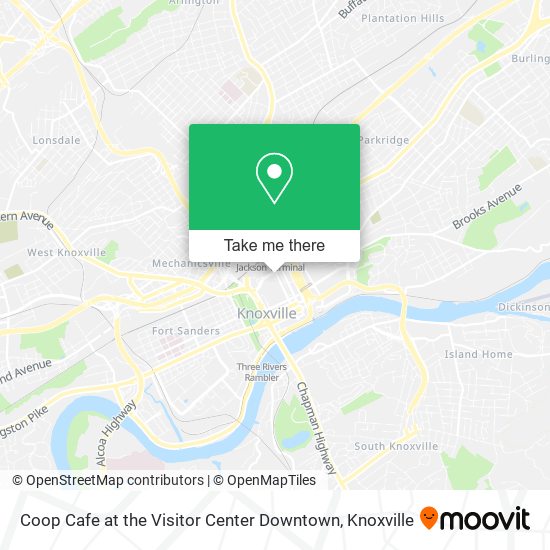 Coop Cafe at the Visitor Center Downtown map