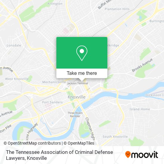 Mapa de The Tennessee Association of Criminal Defense Lawyers