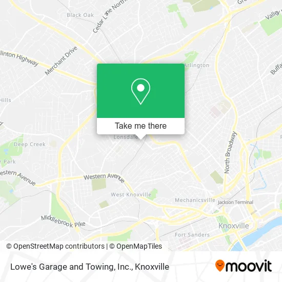 Lowe's Garage and Towing, Inc. map