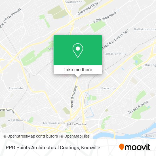 PPG Paints Architectural Coatings map