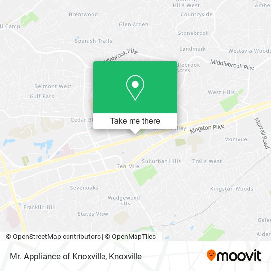 Mr. Appliance of Knoxville map
