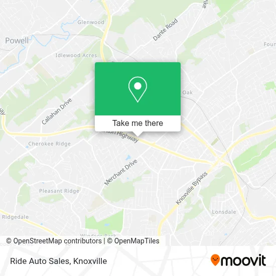Ride Auto Sales map