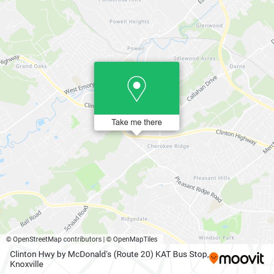 Clinton Hwy by McDonald's (Route 20) KAT Bus Stop map