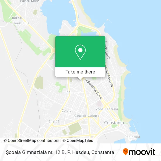 Școala Gimnazială nr. 12  B. P. Hasdeu map