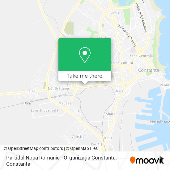Partidul Noua Românie - Organizația Constanța map