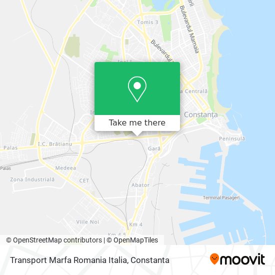 Transport Marfa Romania Italia map