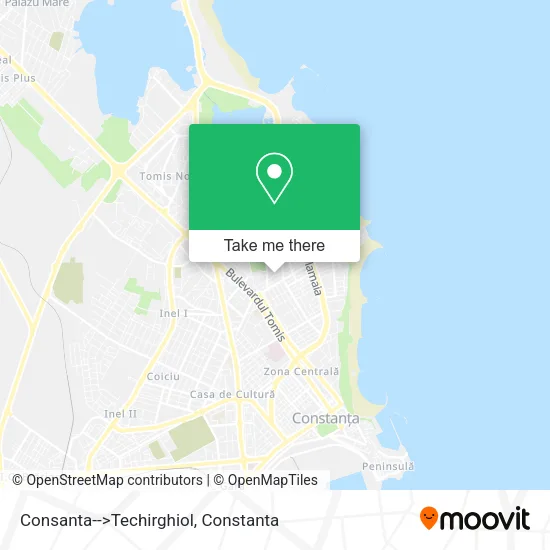 Consanta-->Techirghiol map