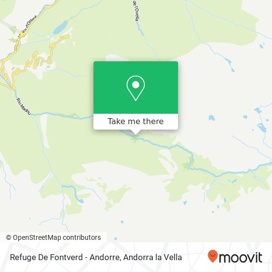 Refuge De Fontverd - Andorre map