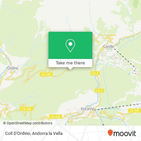 Coll D'Ordino map