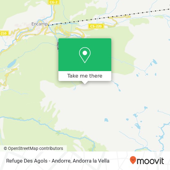 Refuge Des Agols - Andorre map