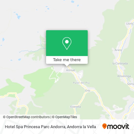 Hotel Spa Princesa Parc Andorra map